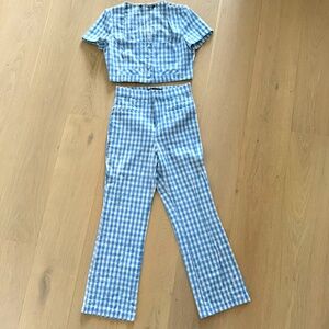 Zara Blue Print Gingham Set